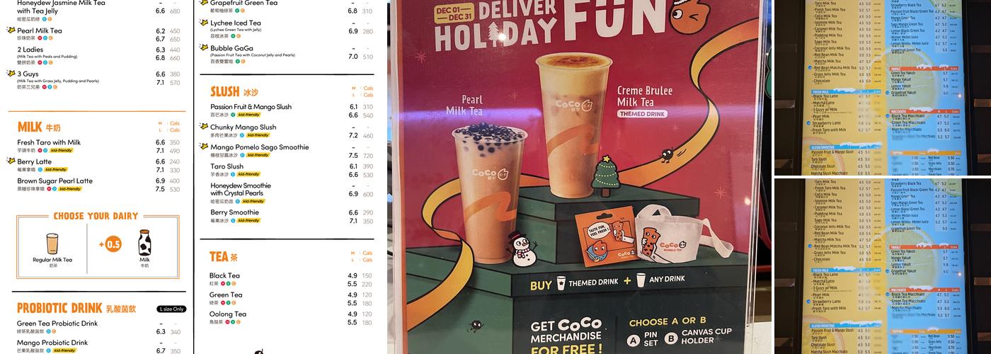 CoCo Fresh Tea & Juice Menu