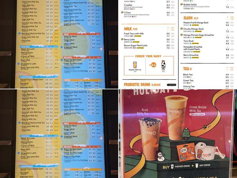 CoCo Fresh Tea & Juice Menu