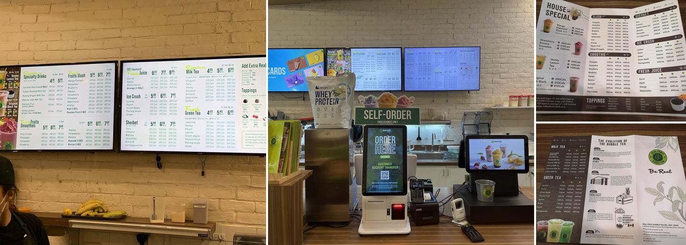 Real Fruit Bubble Tea Menu