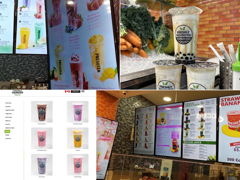 Freshly Squeezed Bubble Tea Menu