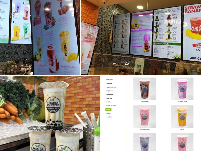 Freshly Squeezed Bubble Tea Menu