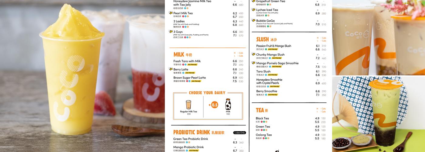 CoCo Fresh Tea & Juice Menu
