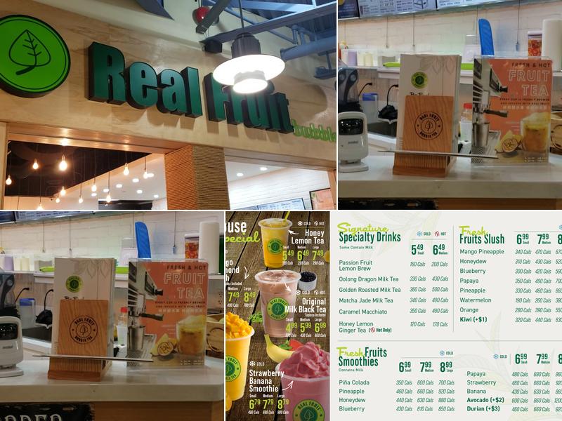 Real Fruit Bubble Tea Menu