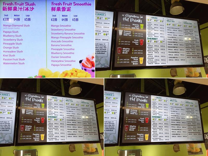 Real Fruit Bubble Tea Menu