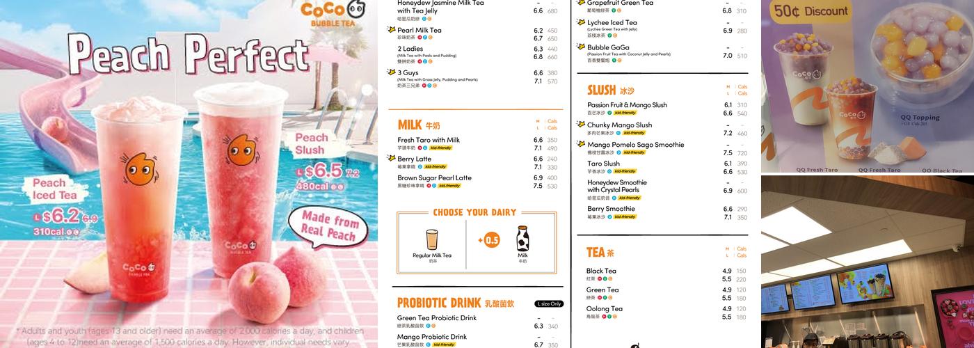CoCo Fresh Tea & Juice Menu