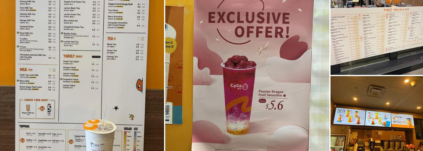 CoCo Fresh Tea & Juice Menu
