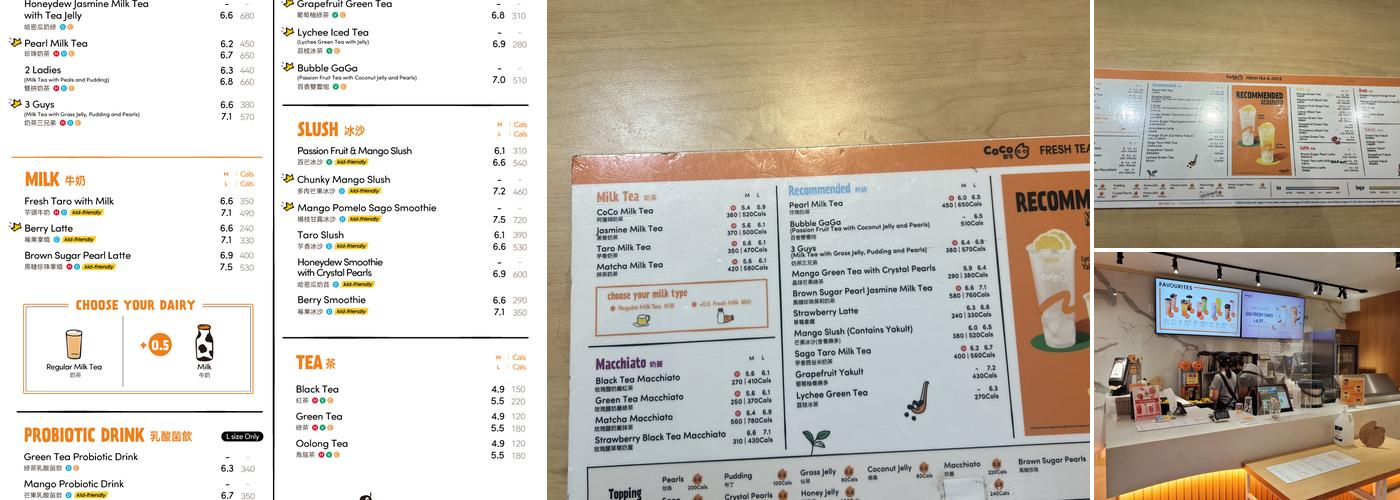 CoCo Fresh Tea & Juice Menu