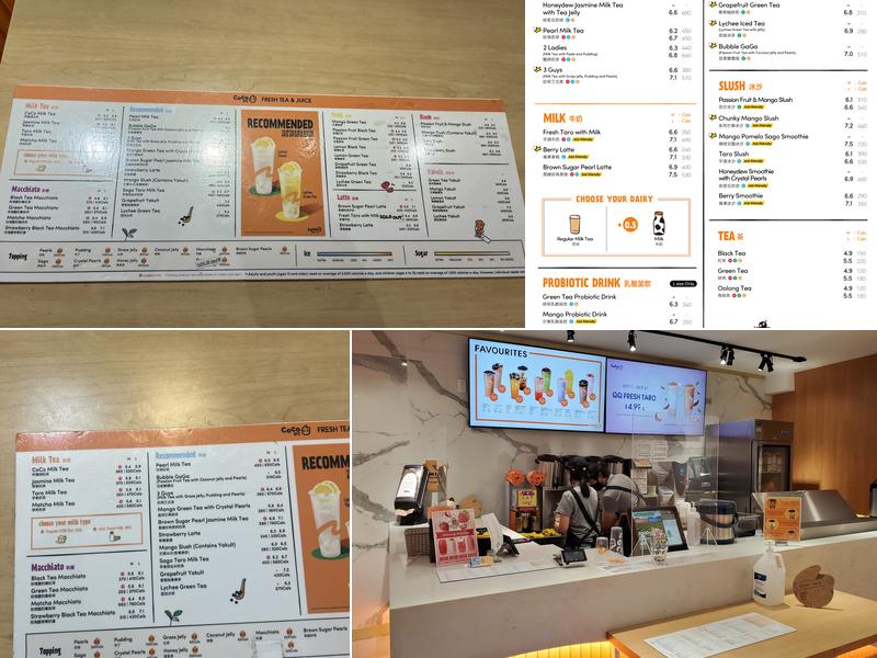 CoCo Fresh Tea & Juice Menu