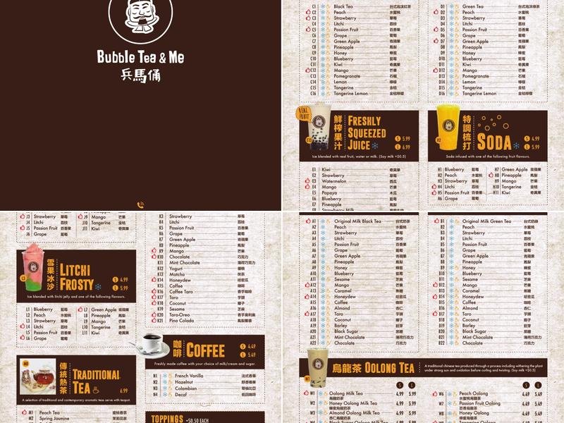 Bubble Tea & Me Menu