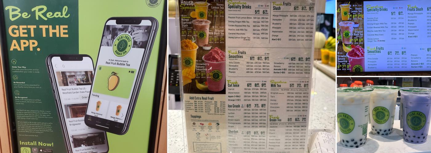 Real Fruit Bubble Tea Menu