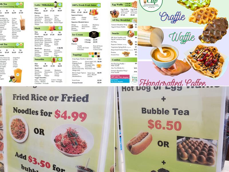 Fresh Cup - Bubble Tea Store Menu