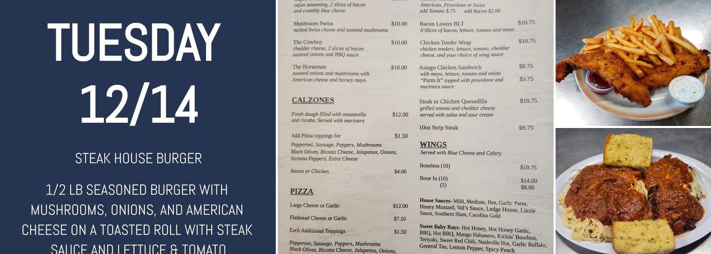 The Old Ledge Menu