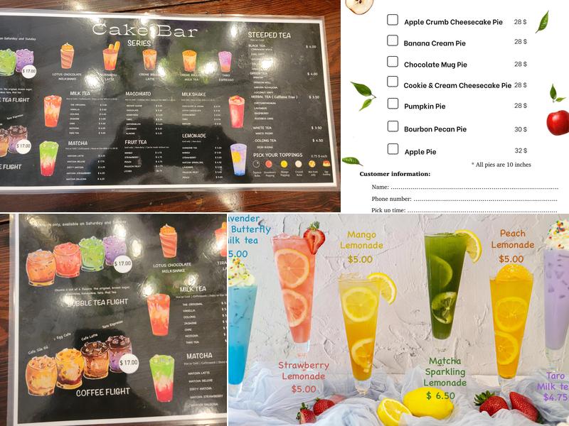 Cake Bar Menu