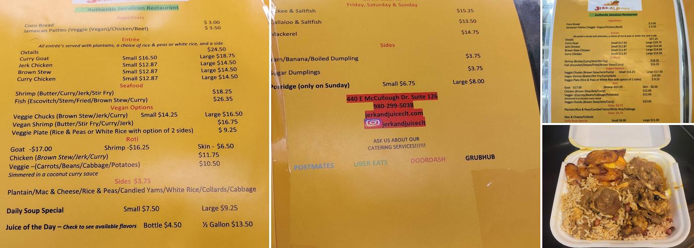 Jerk & Juice Menu
