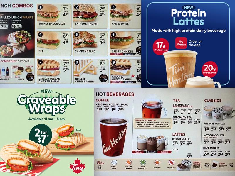 Tim Hortons Menu