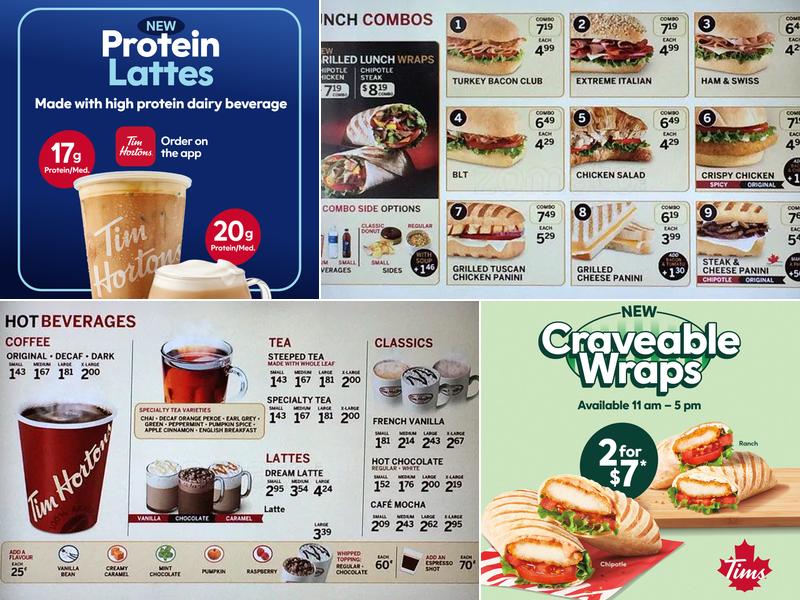 Tim Hortons Menu