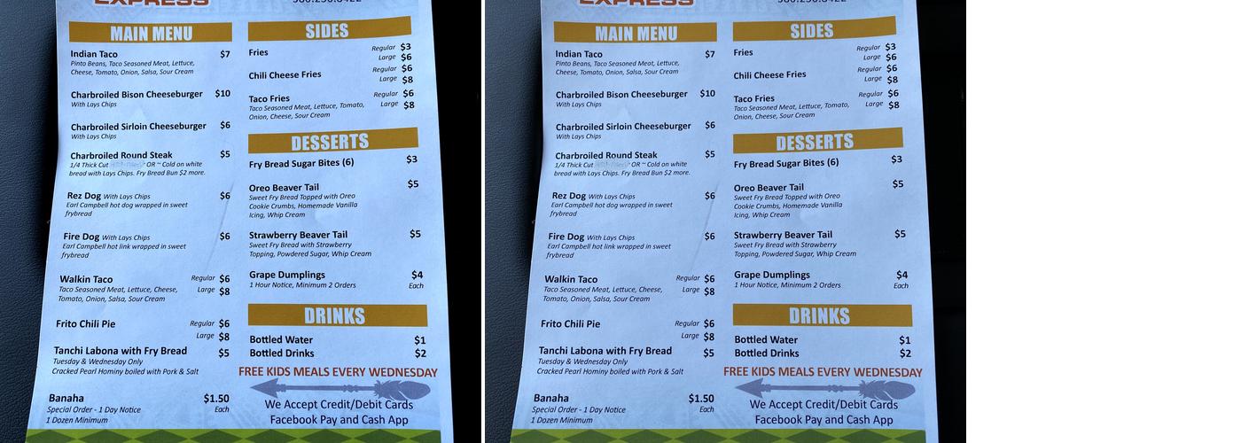Fry Bread Express Menu
