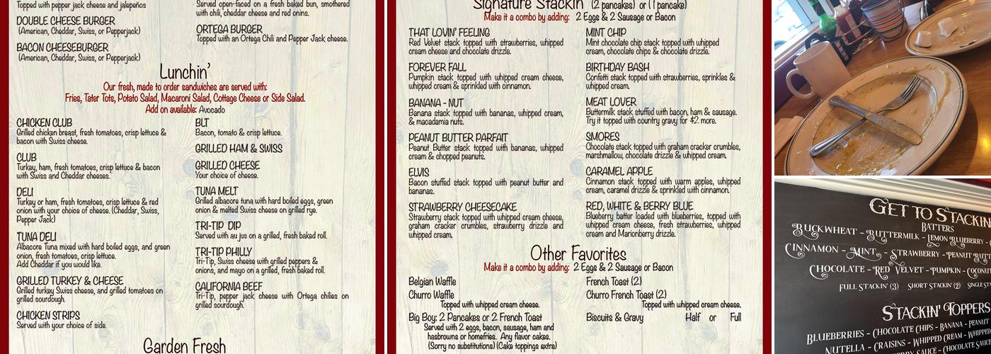 Crackin' and stackin' Menu