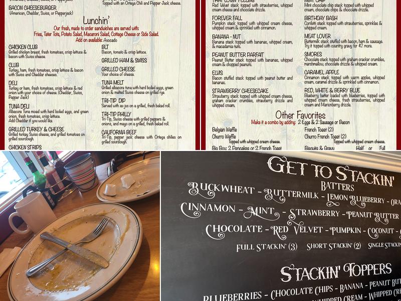 Crackin' and stackin' Menu