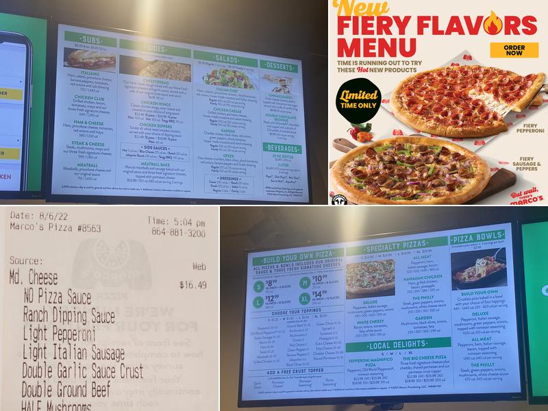 Marco's Pizza Menu