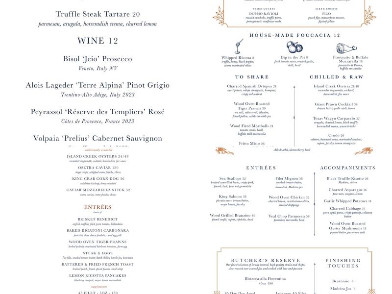 Monarch Restaurant Menu