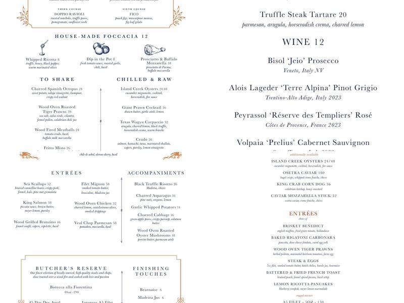 Monarch Restaurant Menu