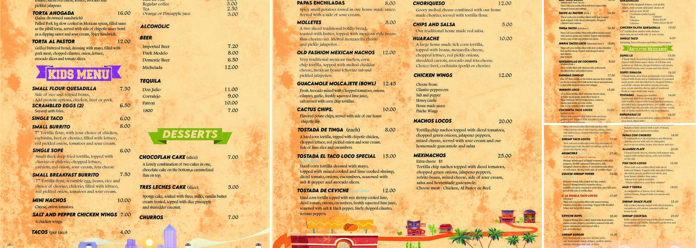El Taco Loco Menu