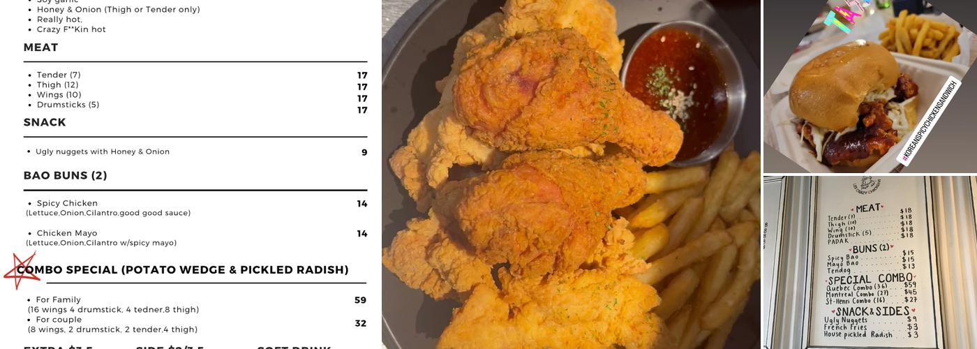 Les Crazy Chickens Menu