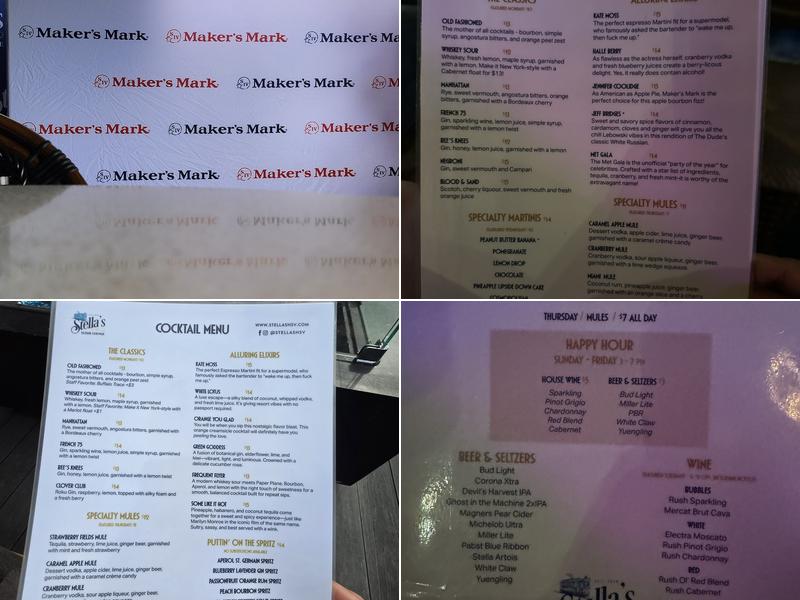Stella's Elixir Lounge Menu