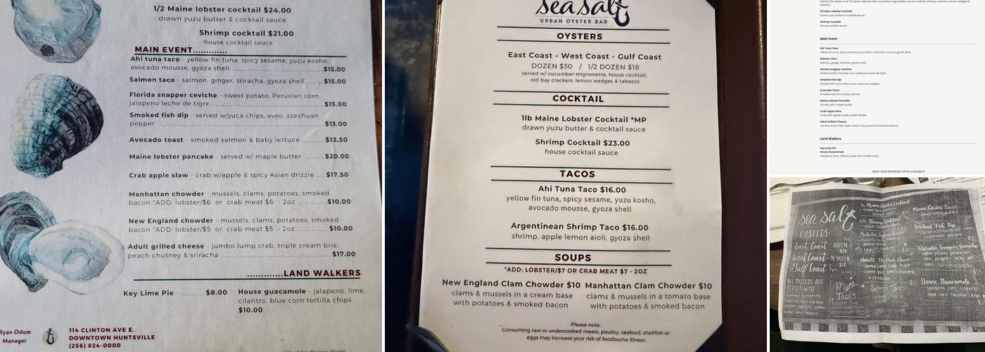 Sea Salt Menu
