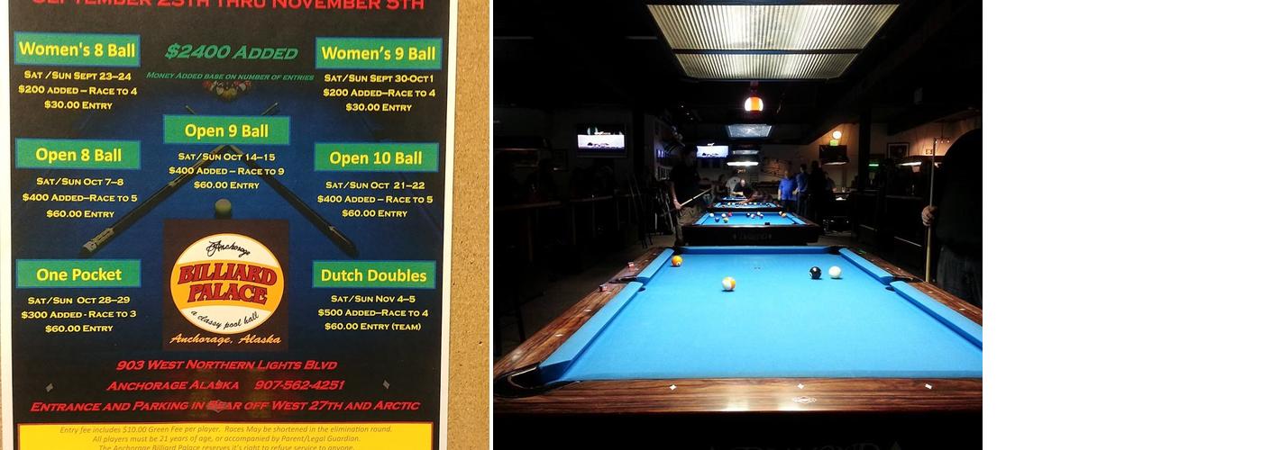 Billiard Palace and Bar/The Blue Note AK Menu