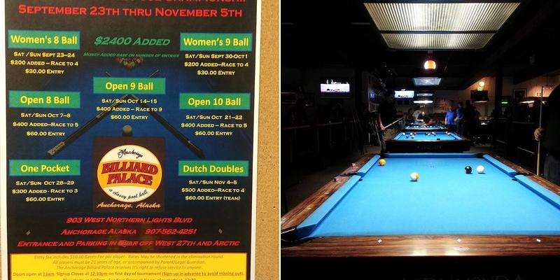 Billiard Palace and Bar/The Blue Note AK Menu