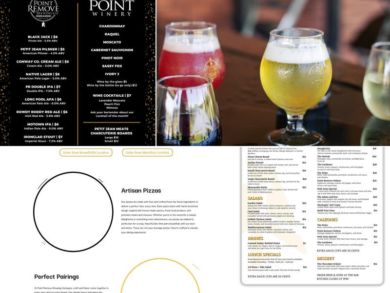 Point Remove Brewing Company Menu