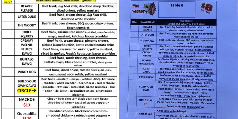 Beavers Bend Brewery Menu