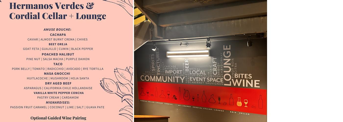 Cordial Cellar and Lounge Menu