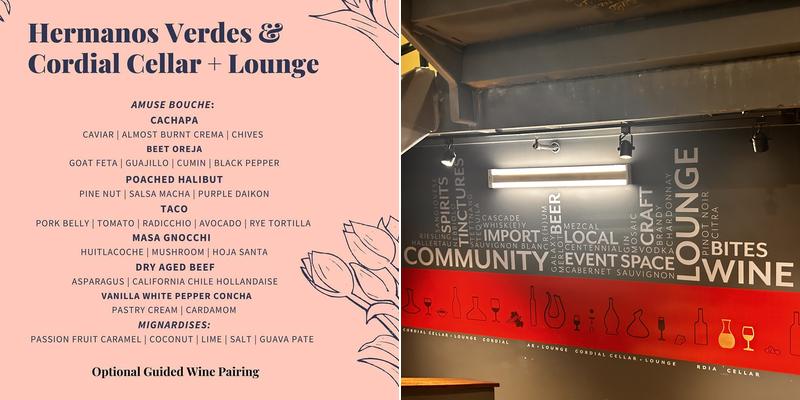 Cordial Cellar and Lounge Menu