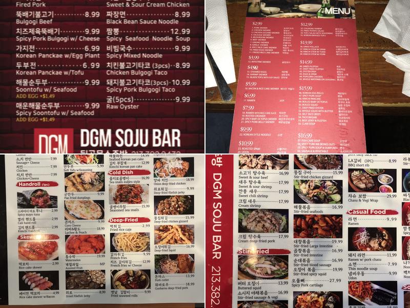 DGM SOJU BAR - DwitGolMok Menu