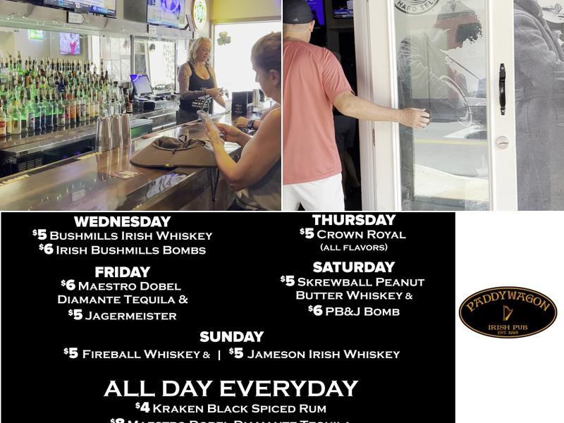 Paddy Wagon Irish Pub Menu