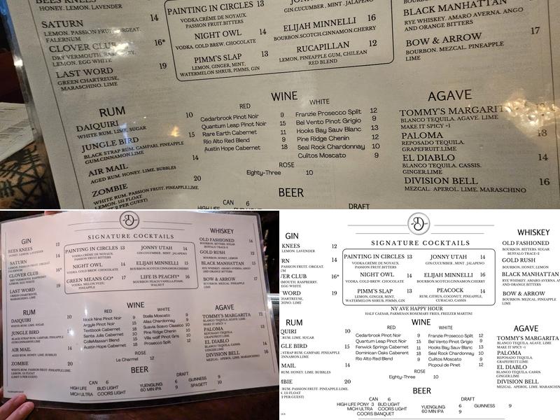 DeLand Cocktail Company Menu