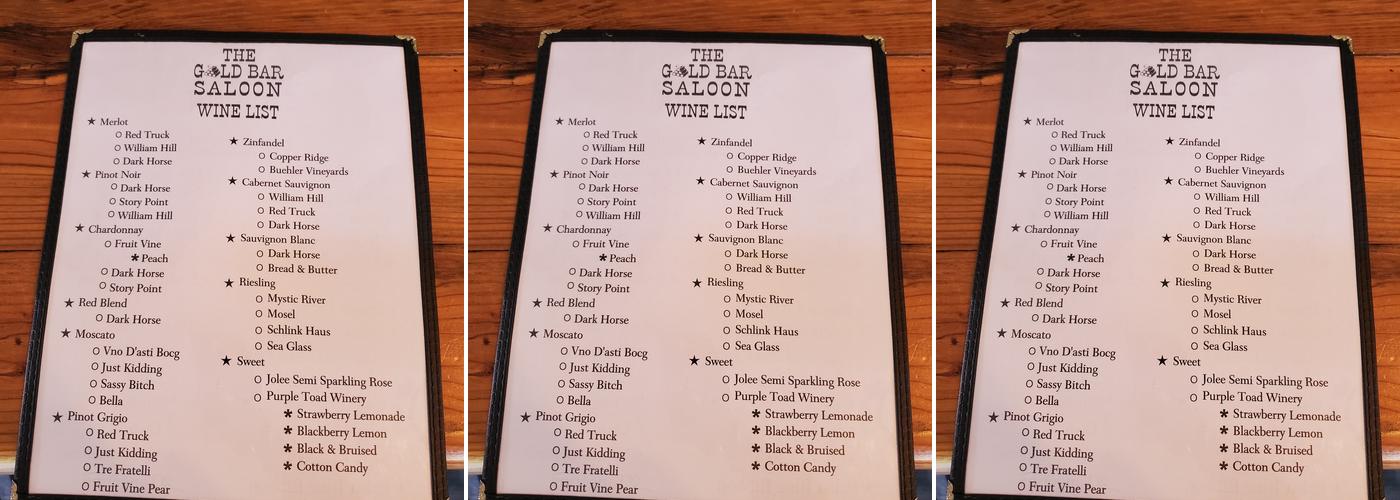 Rustic retreats Menu