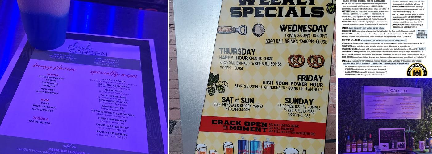 Crossbar Der Biergarten Menu