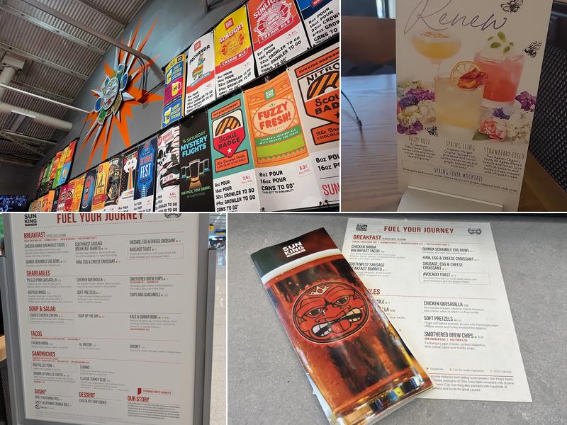 Sun King IND Airport Tap Room Menu