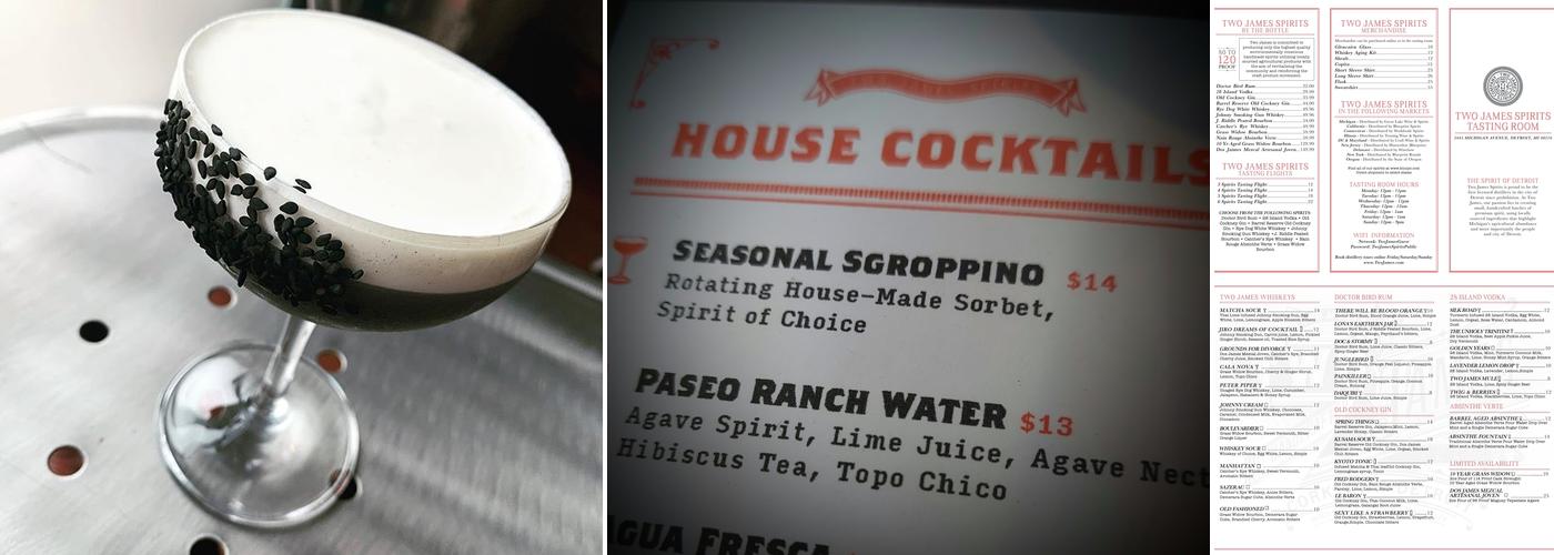 Two James Spirits - Grand Rapids Menu