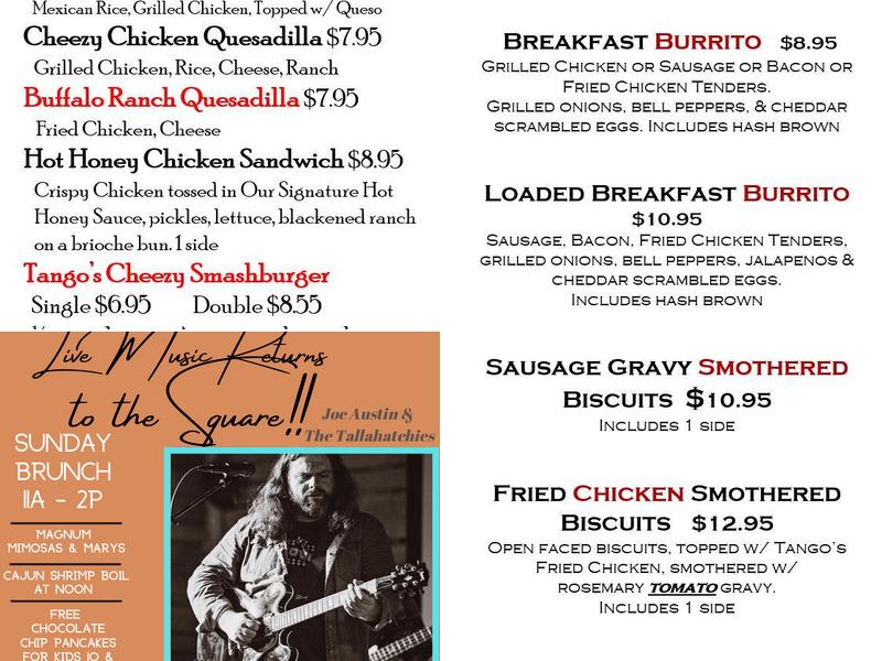 Tango's Patio and Kitchen Menu