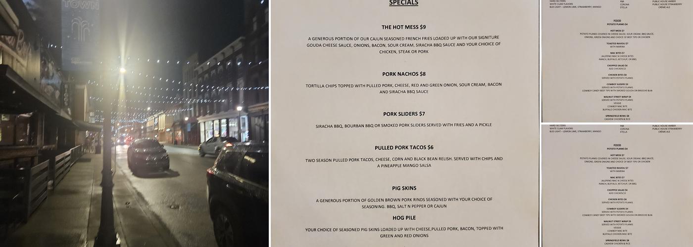 Inner Circle Springfield Menu