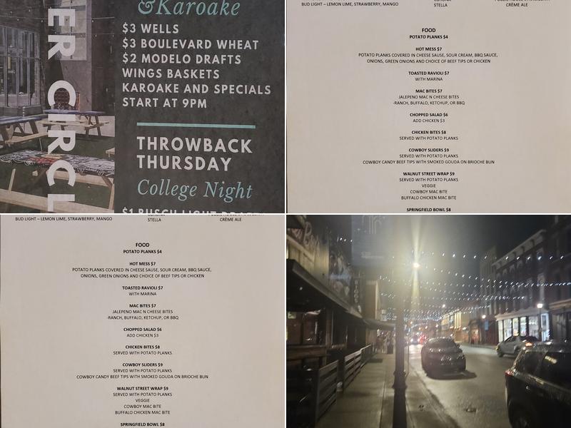 Inner Circle Springfield Menu