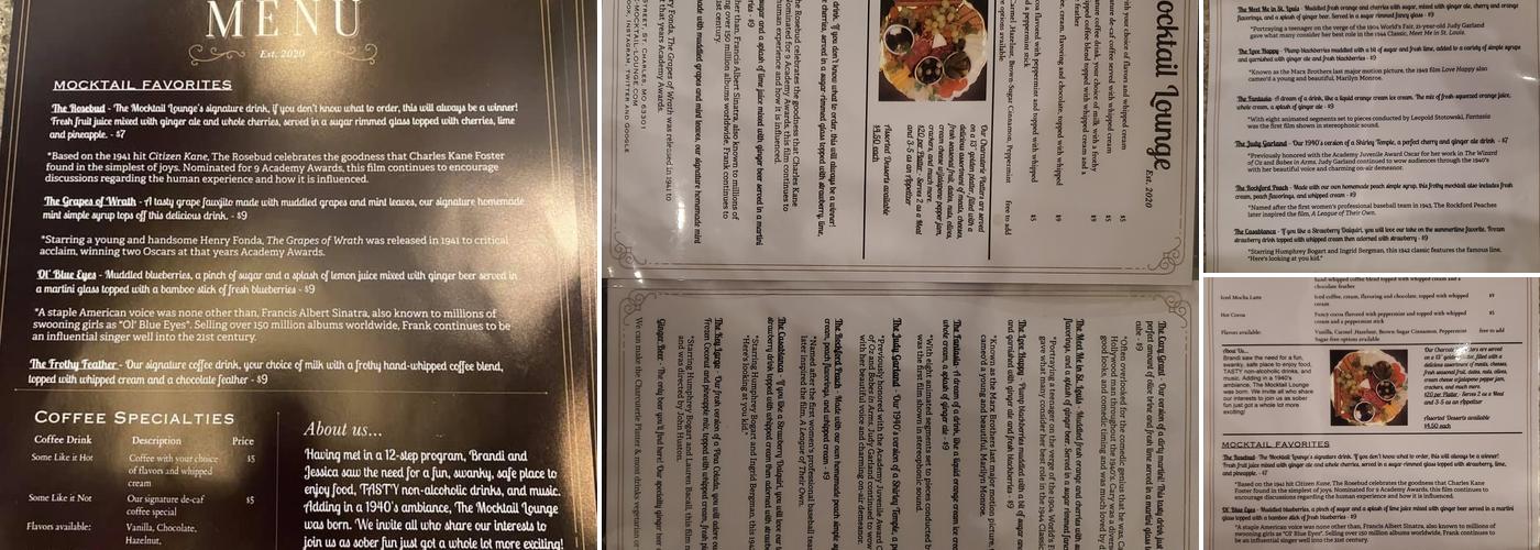 The Mocktail Lounge Menu