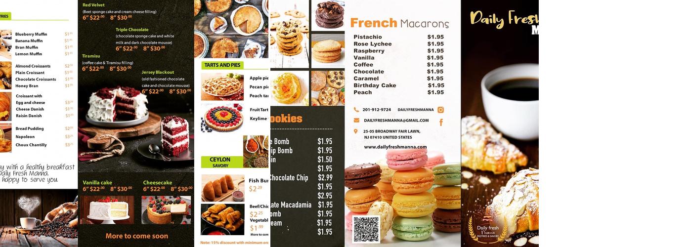 Daily Fresh Manna Pastries & Savory Menu