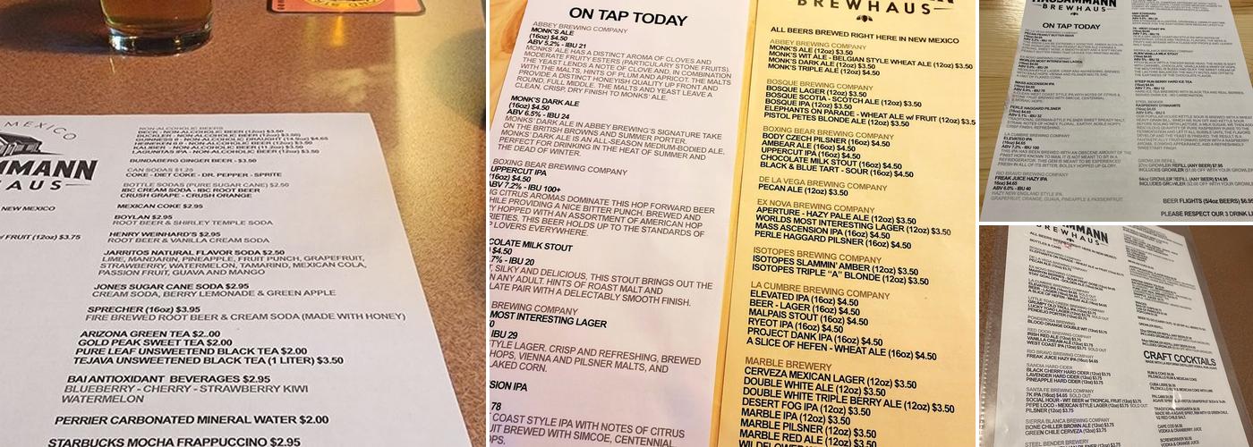 Hausammann Brewhaus Menu