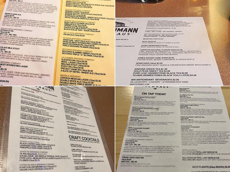 Hausammann Brewhaus Menu